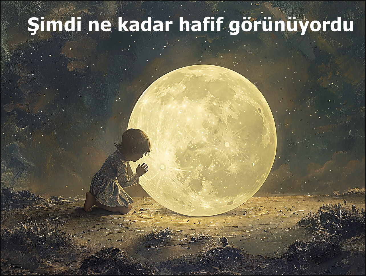 Şimdi ne kadar hafif görünüyordu